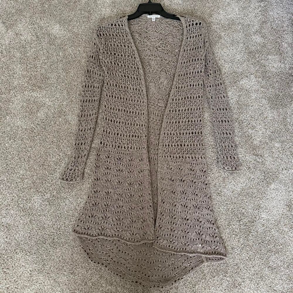 American Eagle Crochet Open Knit Duster Cardigan Fairycore Boho Earthy Shrug S